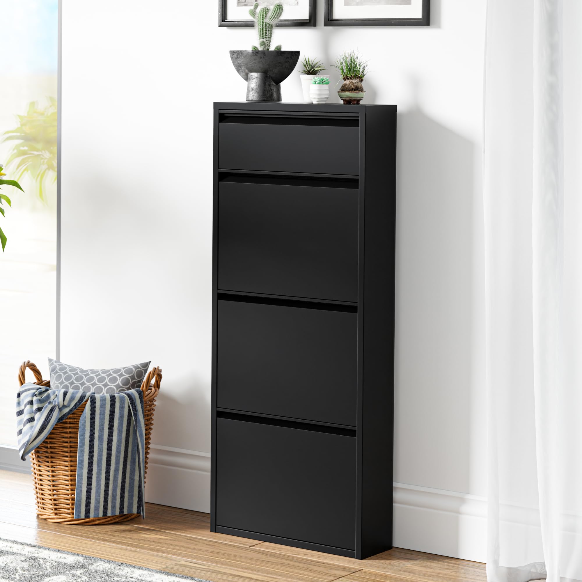 SoBuy Armoire à Chaussures Commode à Chaussures Meuble De Rangement à