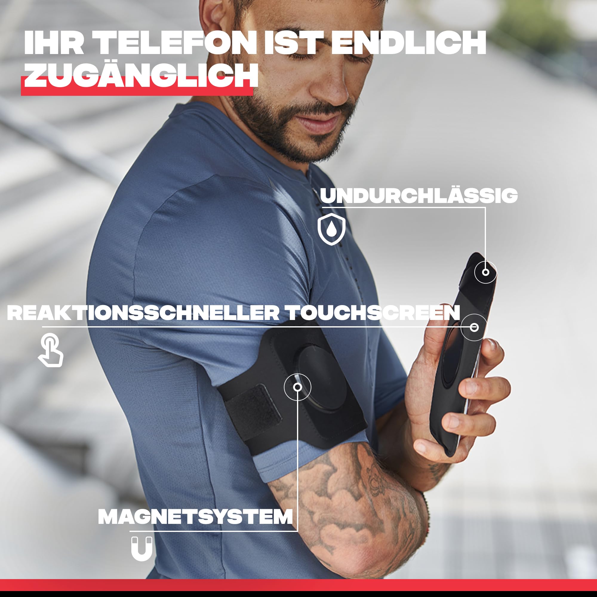 Shapeheart - Sportarmband Handy Universal - Handytasche Joggen Armtasche Kompatibel mit iPhone, Galaxy... Handy Armband Joggen für Running