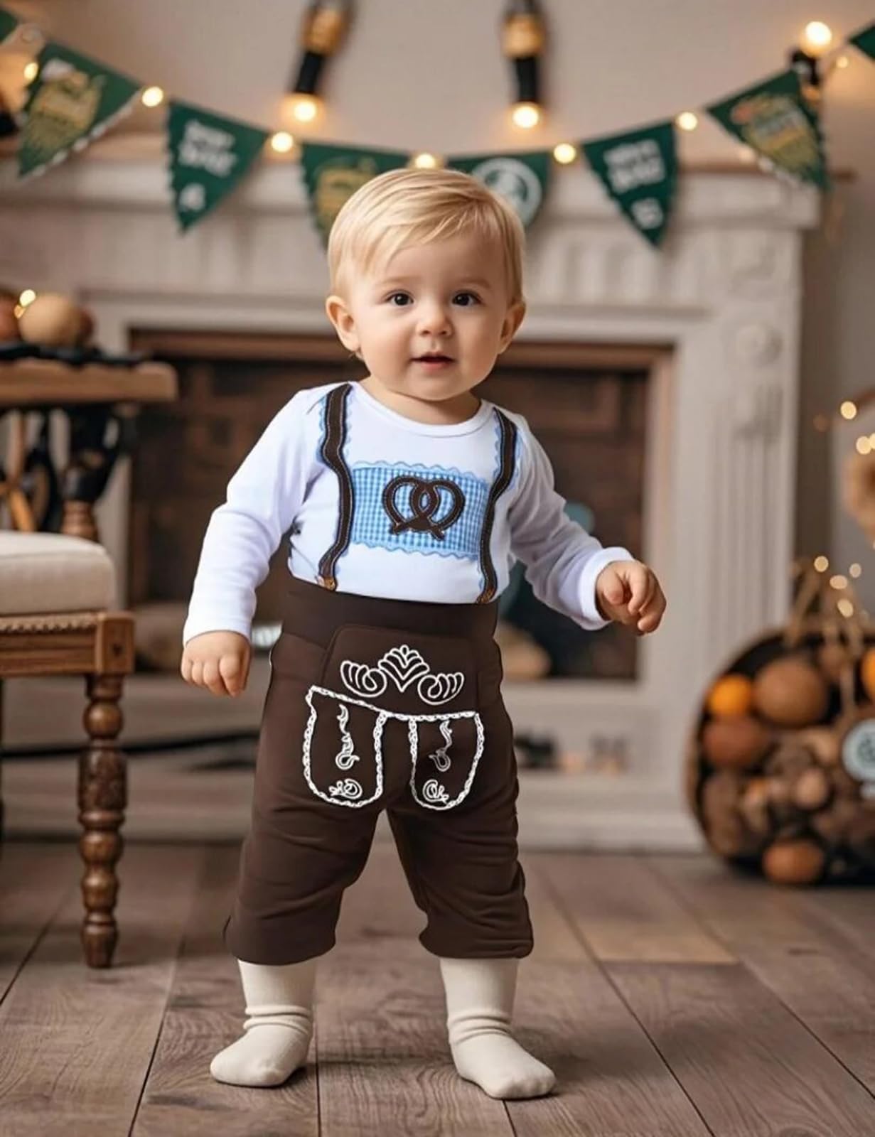 Neugeborenes Baby Junge Strampler + Hosen Legging + Hut 3Pcs Outfit 0-12 Monate