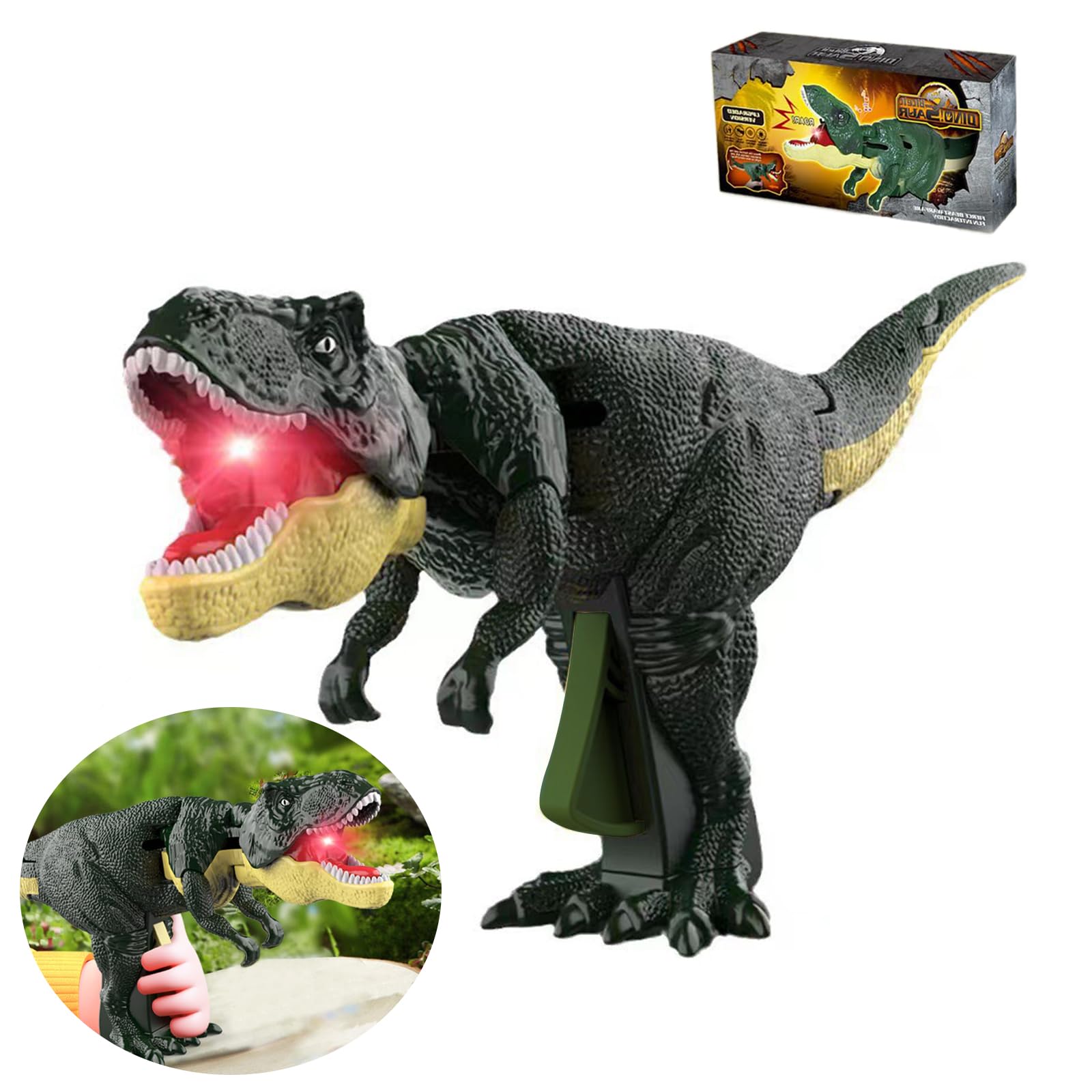 Amazon.co.jp: 【動く＆鳴く恐竜おもちゃ】T-レックス フィギュア 握る