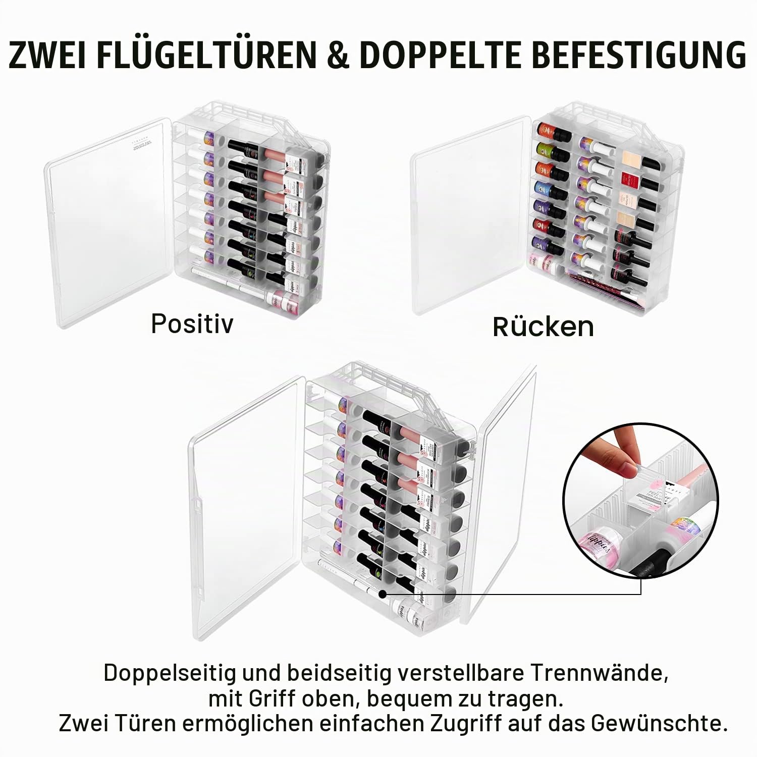 Makartt Universal Nagellackhalter für 48 Flaschen mit verstellbaren Fächern