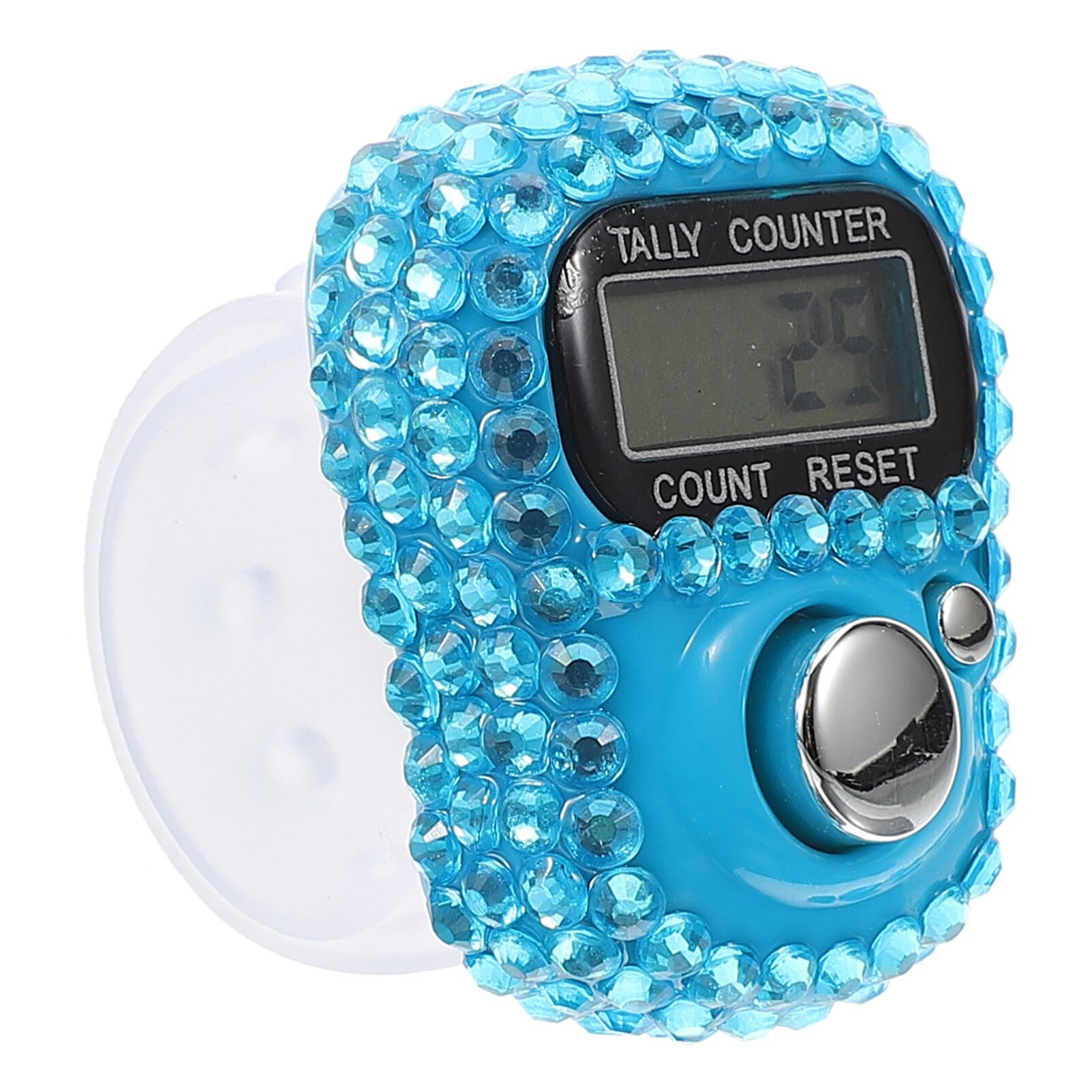 INOOMP Electronic Finger Counter, Hand Tally Counter Mini LCD Digital Display Glitter Diamond Counter 5 Digits Number Finger Ring Palm Click Counter for Crochet Coaches