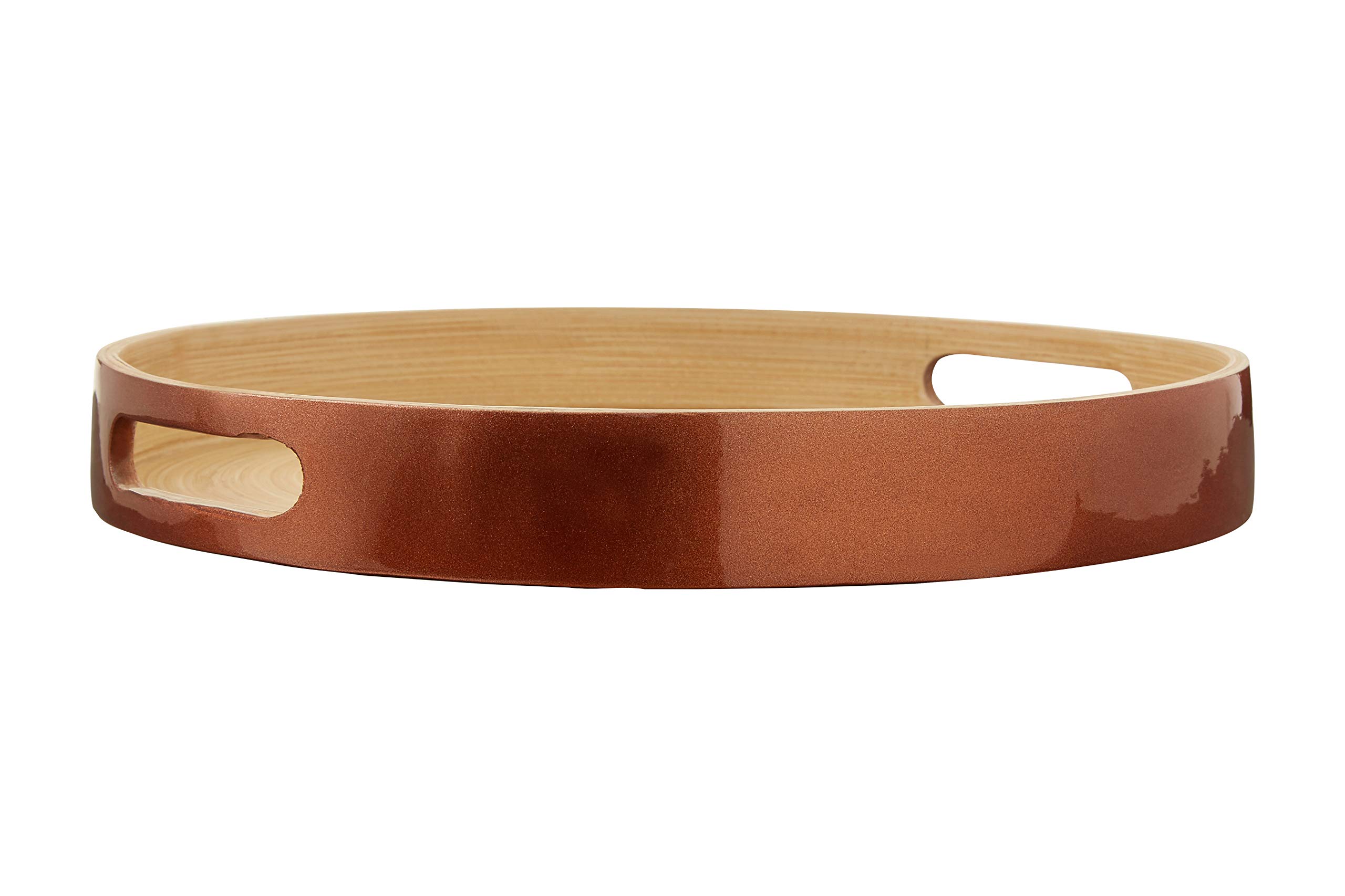 Orsina Kyoto Small Round Rose Gold Serving Tray from B&Q
