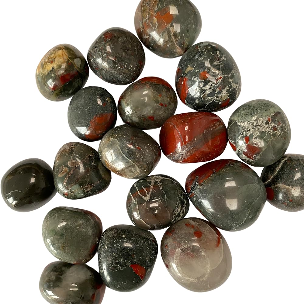 VIE Tumbled Crystals, Pack of 12, Bloodstone