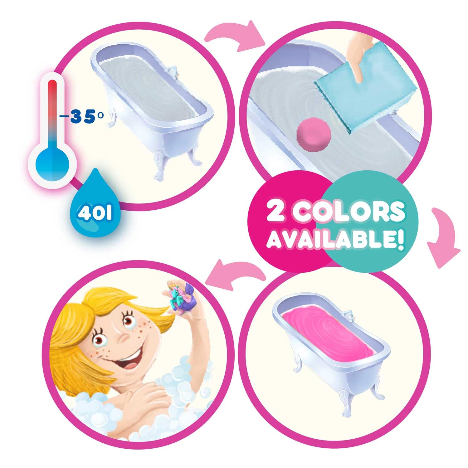 INKEE Surprise Bath Bomb Galupy Mermaid Espositore 8 Bombe da Bagno