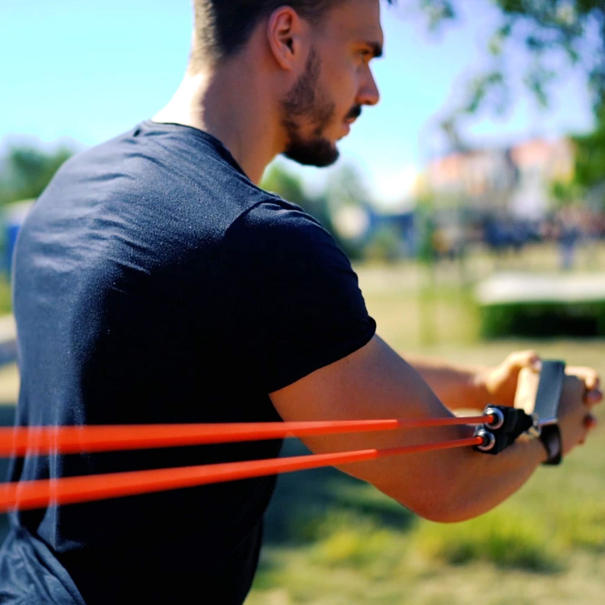Set di fasce per fitness, fasce di resistenza e resistenza per allenamento di forza, trazioni e allenamento a casa, con app video di esercizio, espansione con maniglie, ancore, passanti per i piedi e