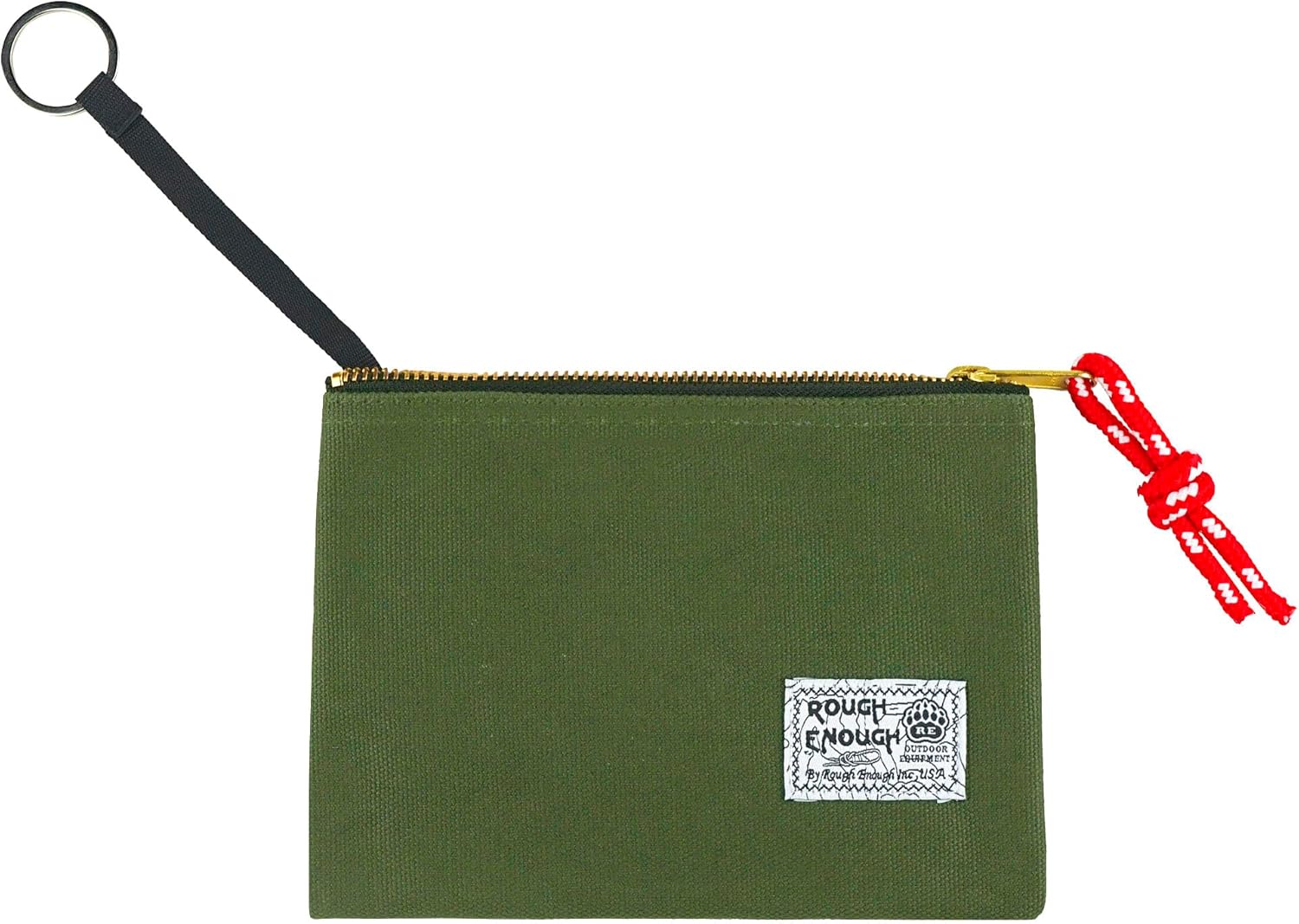Rough Enough Passport Wallet for Men Women Compact Travel Pouch for Documents ID Essentials with Key Ring Heavy Duty Canvas
