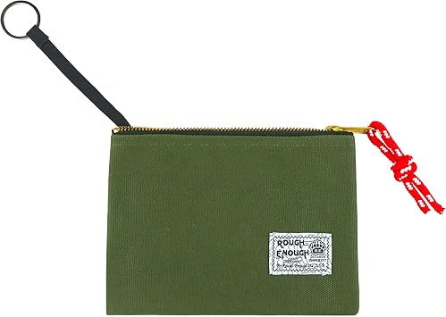 Rough Enough Passport Wallet for Men Women Compact Travel Pouch for Documents ID Essentials with Key Ring Heavy Duty Canvas