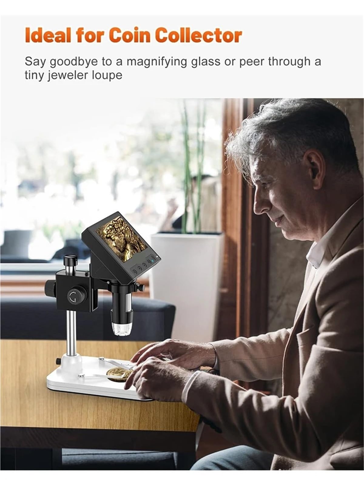Microscopio, Mirino digitale da 4,3'', mirino video 1000X con 8 luci LED regolabili, visualizzazione PC for saldatura for adulti, spedizione gratuita,Prodotti scientifici e da laboratorio