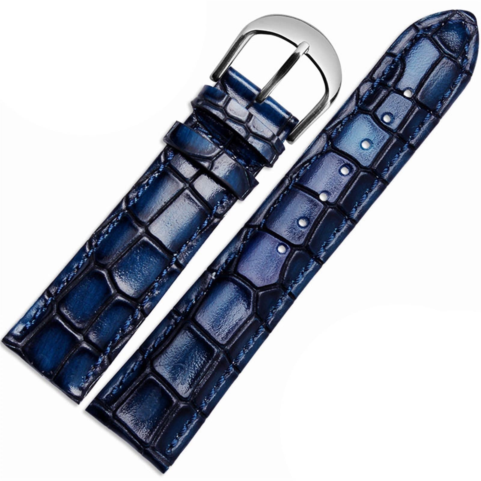 YSJNHX YSJNGF Modisches Armband aus echtem Leder, klare Persönlichkeit, Krokodilstruktur, Armband, Armbanduhr, 18 mm, 20 mm, 22 mm