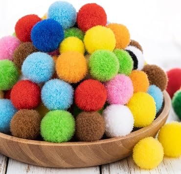 RAINFLOW 1800 Pcs Mini Pom Poms - Multicolor Craft Pom Poms 0.4 Inch