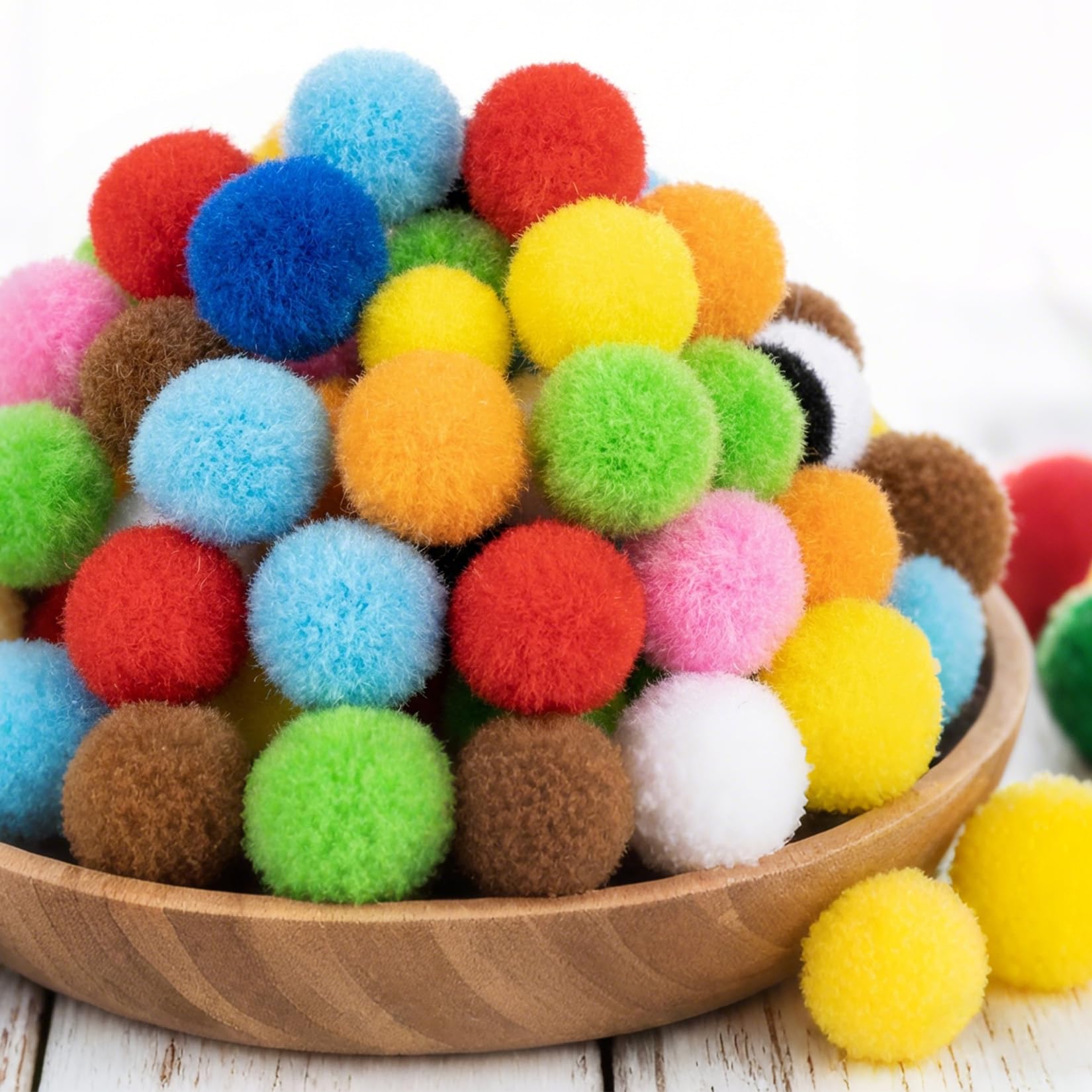 RAINFLOW Mini Pom Poms - Small Pom Poms,Multicolor Pom Poms,Pompones para Manualidades,Fuzzy Pom Poms Ball for DIY Crafts,Arts and Christmas,Summer Holiday Party,Hats,0.4 Inch (1cm) 1800 Pcs