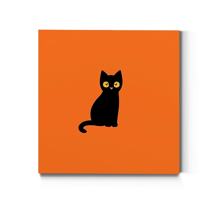 りょうちゃん様予約 絵画「猫の背中にハロウィン／小鳥ブレーメンハロウィン」 Amazon.co.jp: Renditions Gallery カートゥーン 黒猫 壁アート