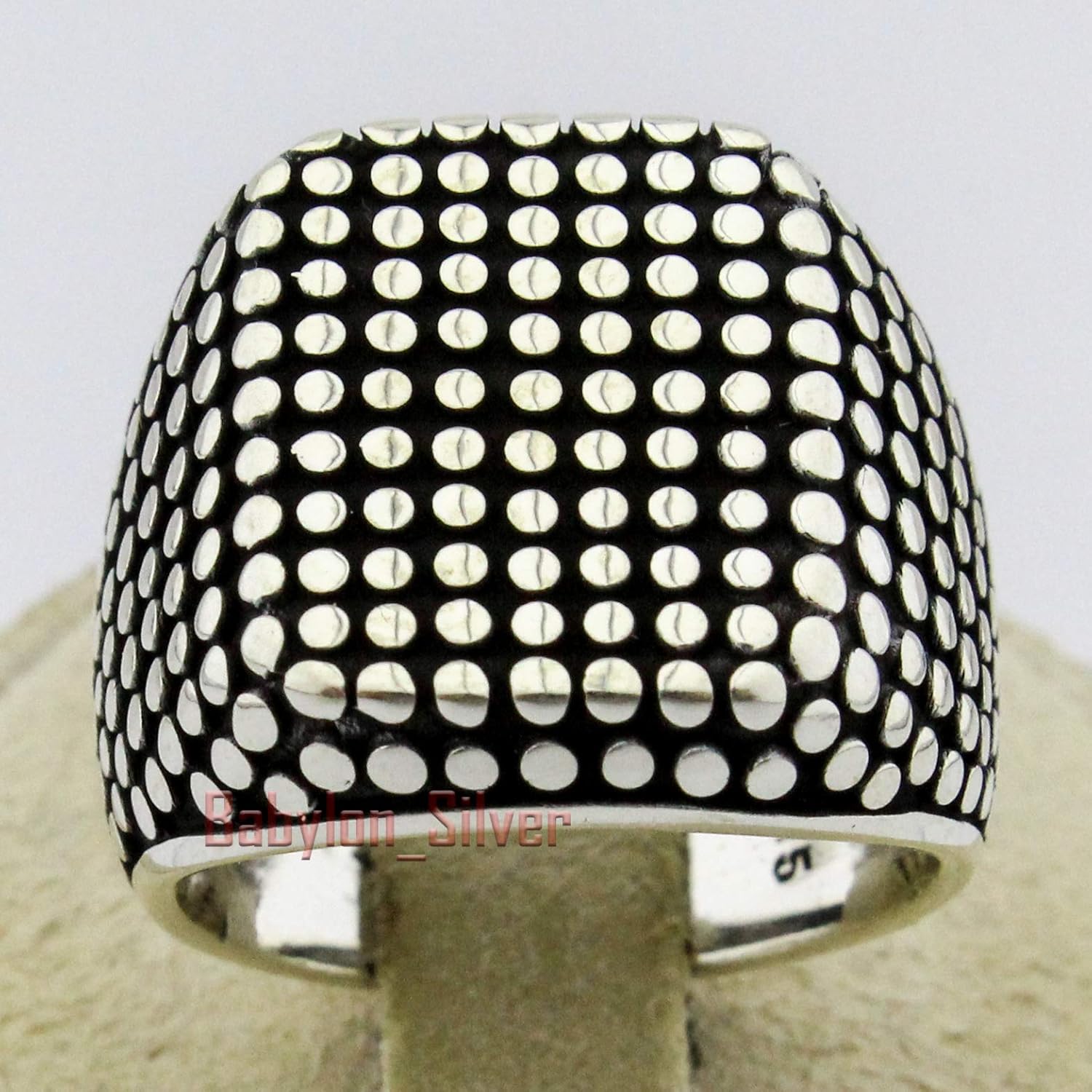 Solid 925 Sterling Silver Heavy Luxury Turkish Men's Ring - Image 2