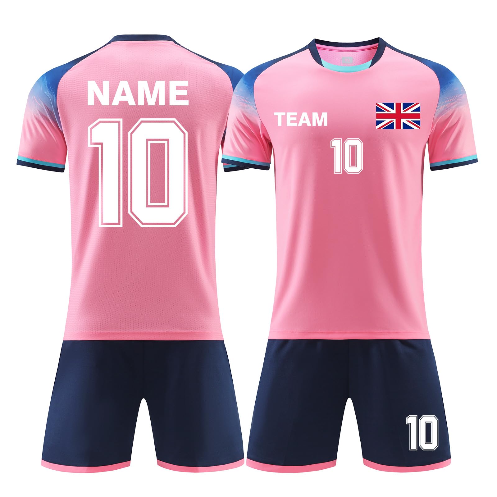 ORYG Personalised Football Shirts Kit for Men Boys Girl Kids Football Kit Football Tracksuit with Name Number Logo