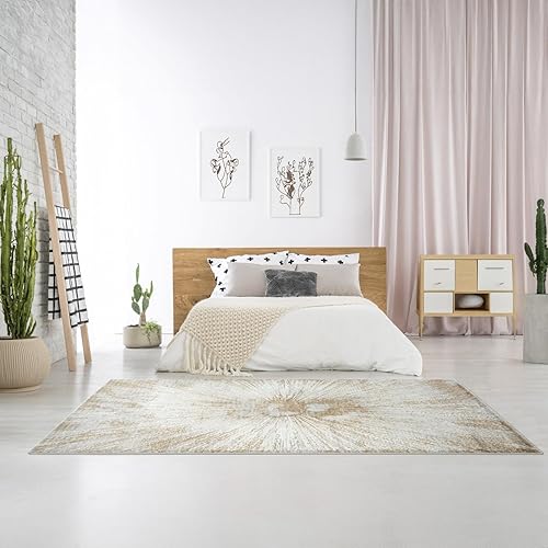 Miniatura 8 de LUXE WEAVERS Alfombra abstracta con patrón de chispa dorada de 8 x 10 para salas de estar