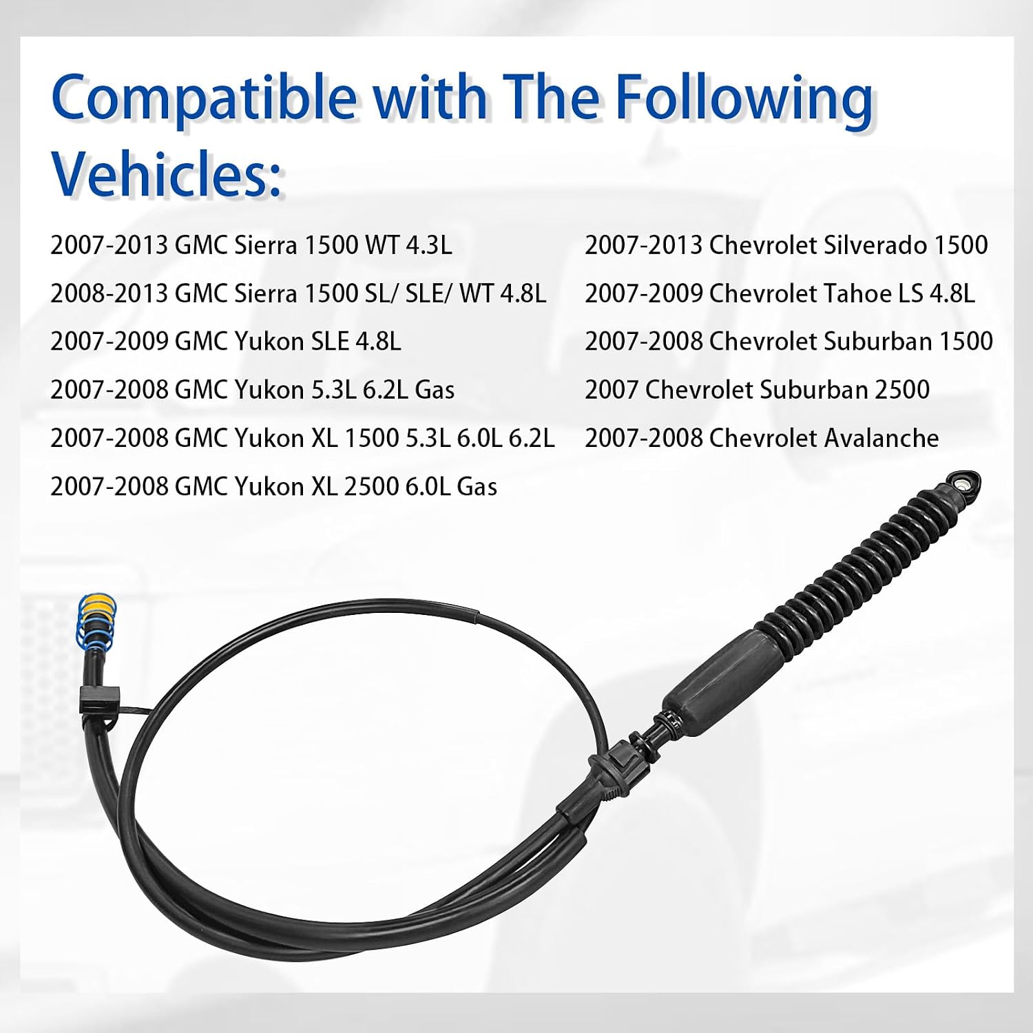 20787606 Lower Automatic Transmission Shift Cable Compatible with Sierra Yukon Silverado Tahoe Suburban Avalanche 1500 2500