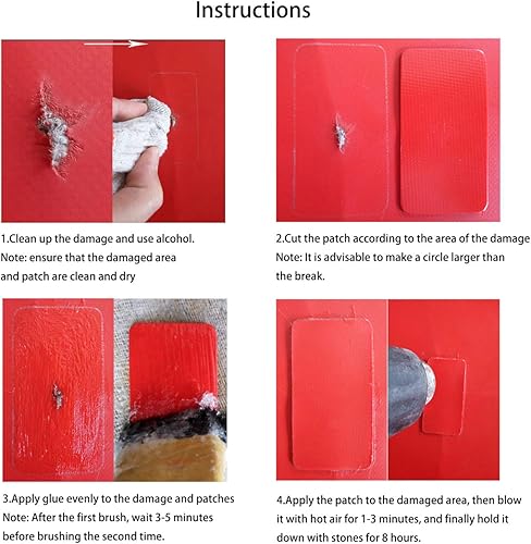 Miniatura 3 de Kit de reparación de barco de 6 piezas con parches de PVC para kayak inflable