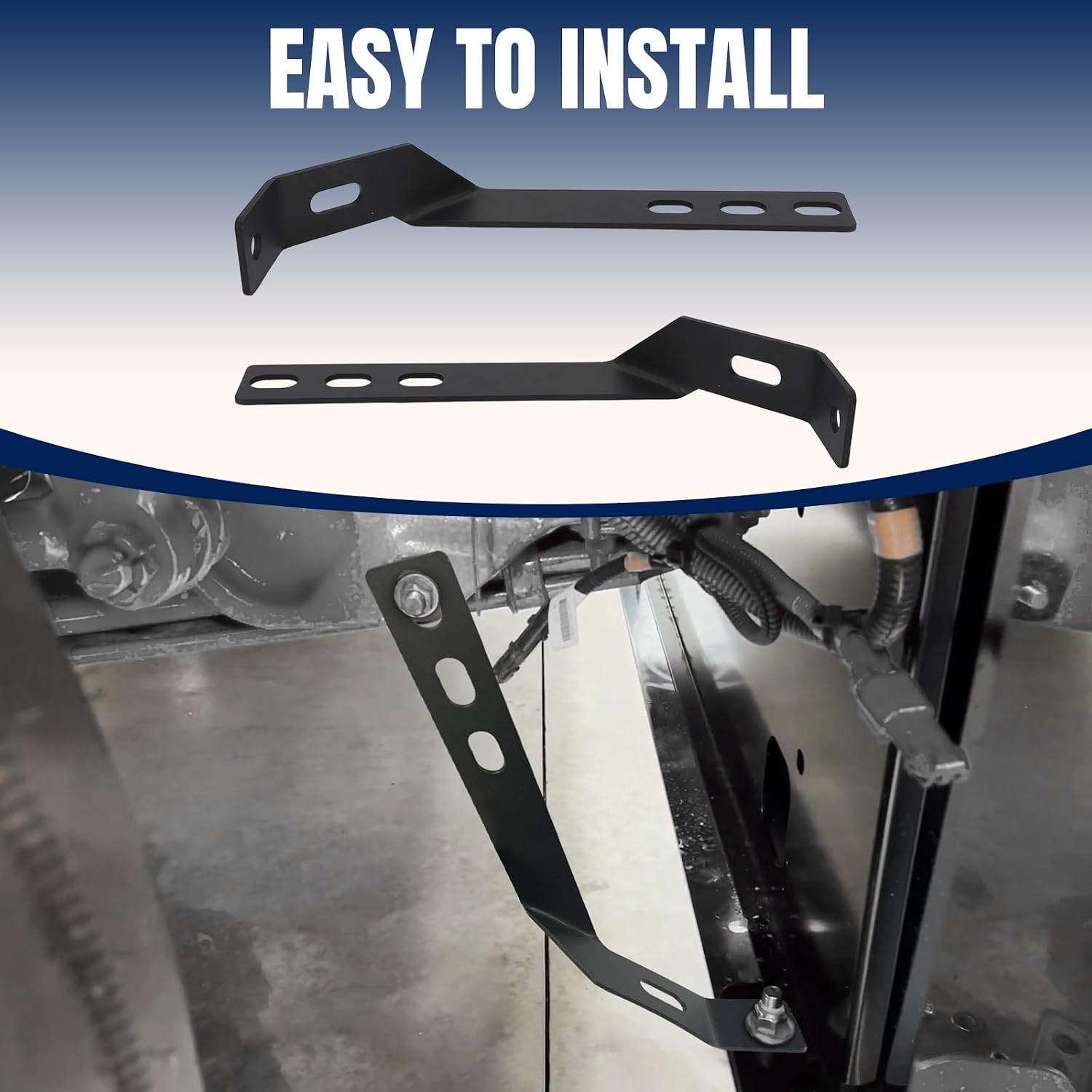 Bumper Lower Braces for Peterbilt 378 379 2017-2007, 16, 18 or 20 Inch Bumper Sizes Support Brackets