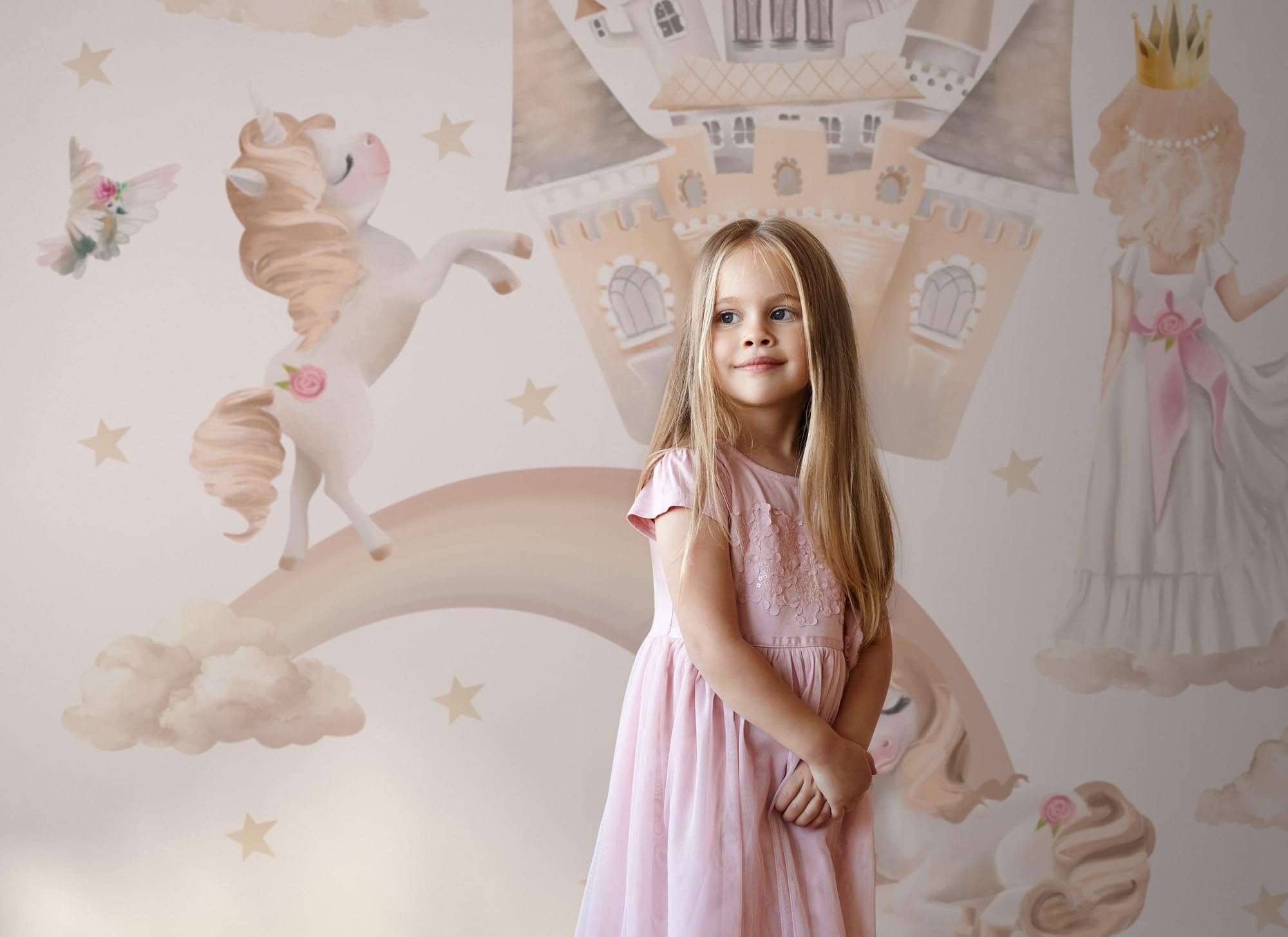 Graz Design os6200 - Adesivo da parete per cameretta dei bambini, motivo principessa (200 x 100 cm)
