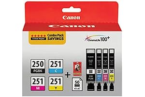 Canon PGI-250/CLI-251 Ink Cartridge (Optional with 50-Sheet Photo Paper)