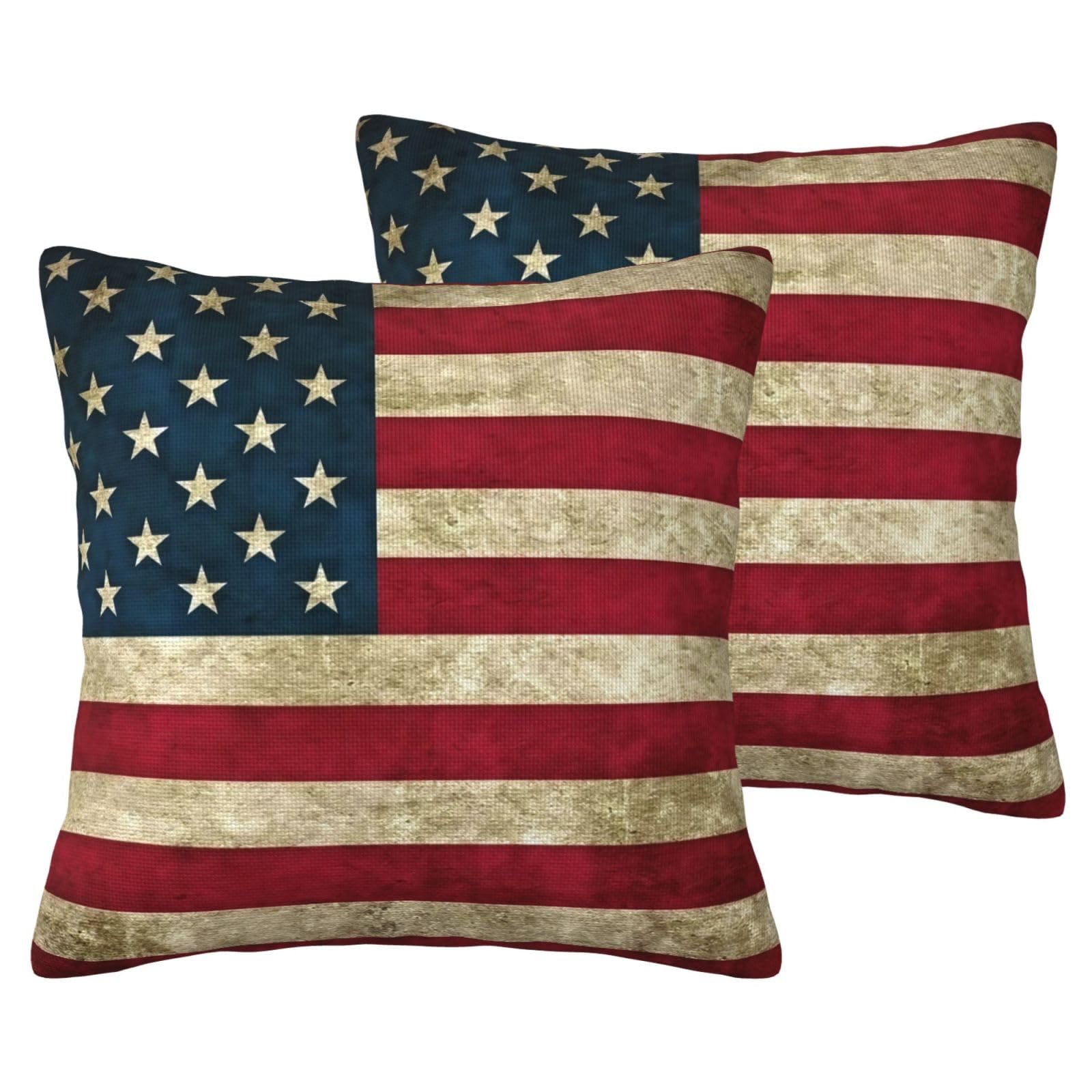 Housse de coussin drapeau américain pour une ambiance loft vintage