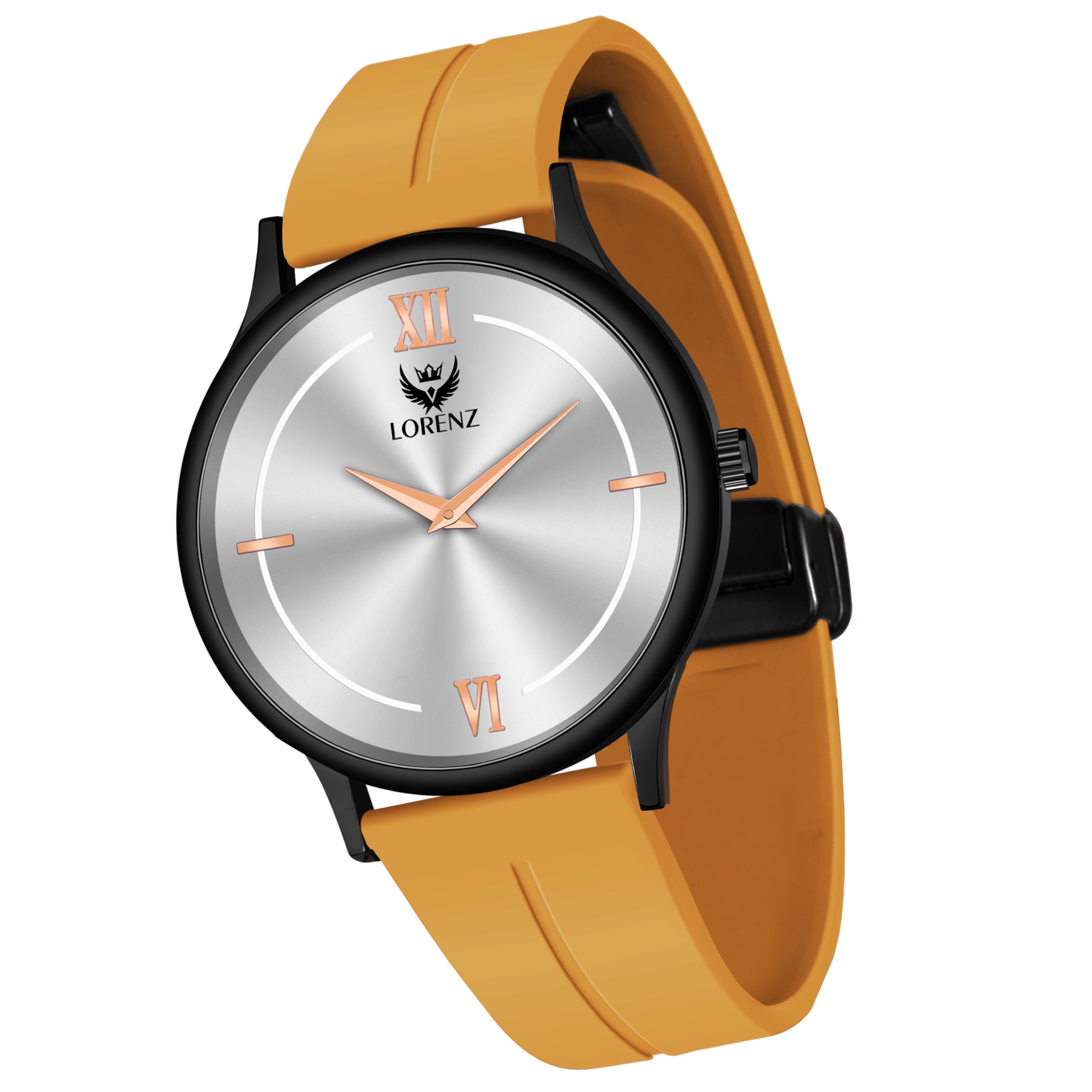 LORENZ Silver Dial Analog Watch with Yellow Magnetic Lock Strap | Watch for Men | MK-4084R (B0CXJ9FKSX) Amazon Price History, Amazon Price Tracker