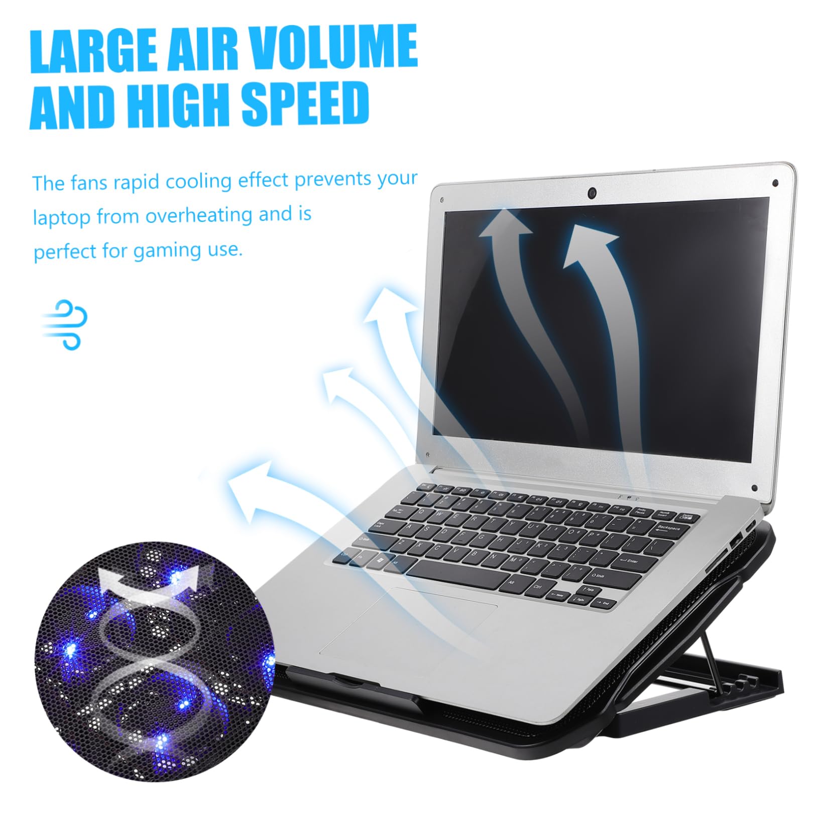 HEMOTON Soporte para Portátiles Enfriador Portátil Disipador De Doble Interfaz USB Cómodo y Estable