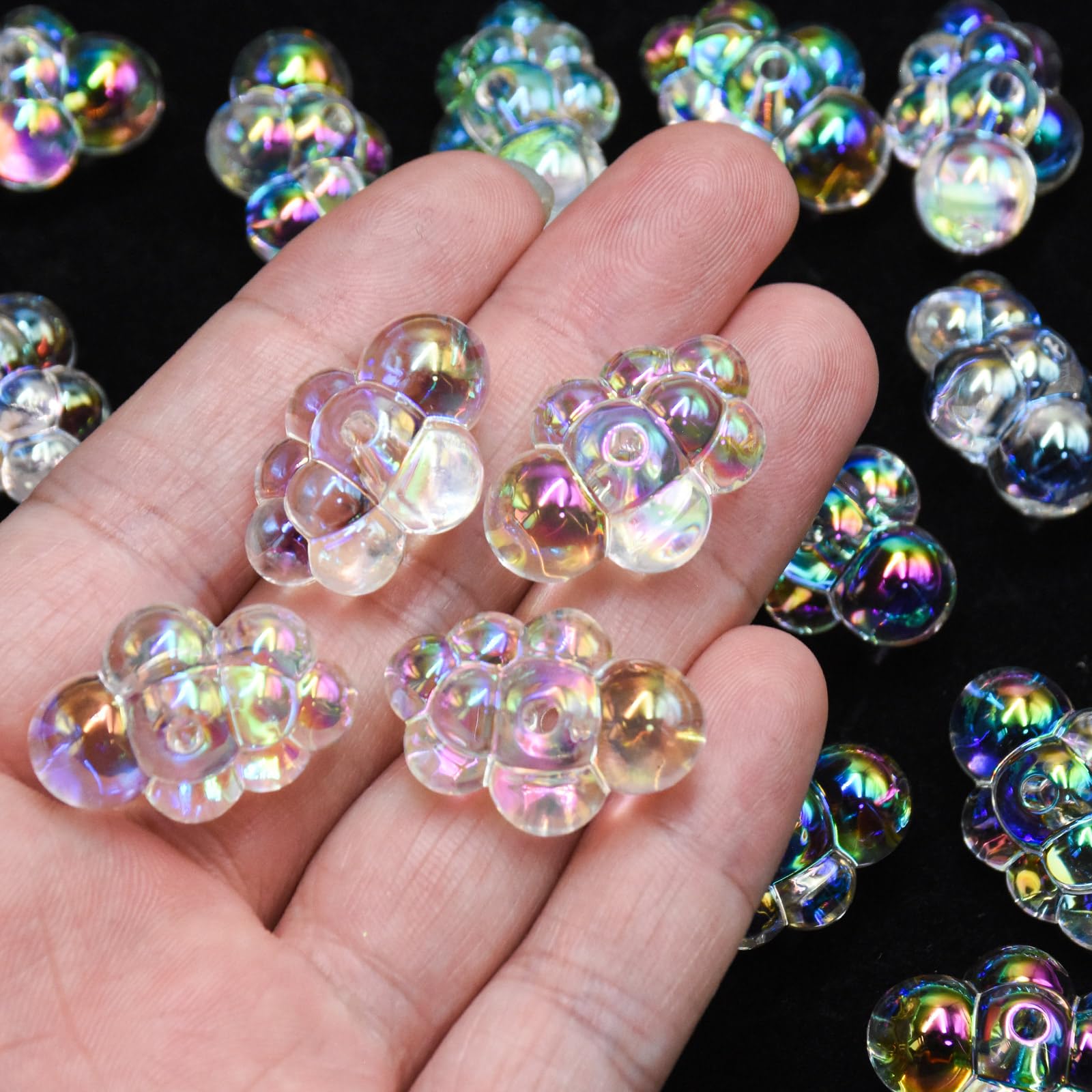 20 Pieces Tiny Fake Bubbles for Dollhouse Mini Bathtub 1:6 Miniature Dollhouse Accessories Bubble Decor for Fairy Garden Beach, Acrylic Bubble Beads