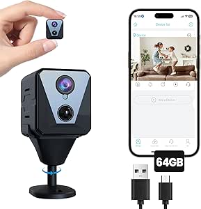 4K WiFi Indoor Camera with 64GB SD Card, Battery Powered Security Cam, 100-Day Standby, AI Human Detection, Night Vision, Real-Time Alert, Baby Monitor, Pet Cam for Home or Office asin的图片