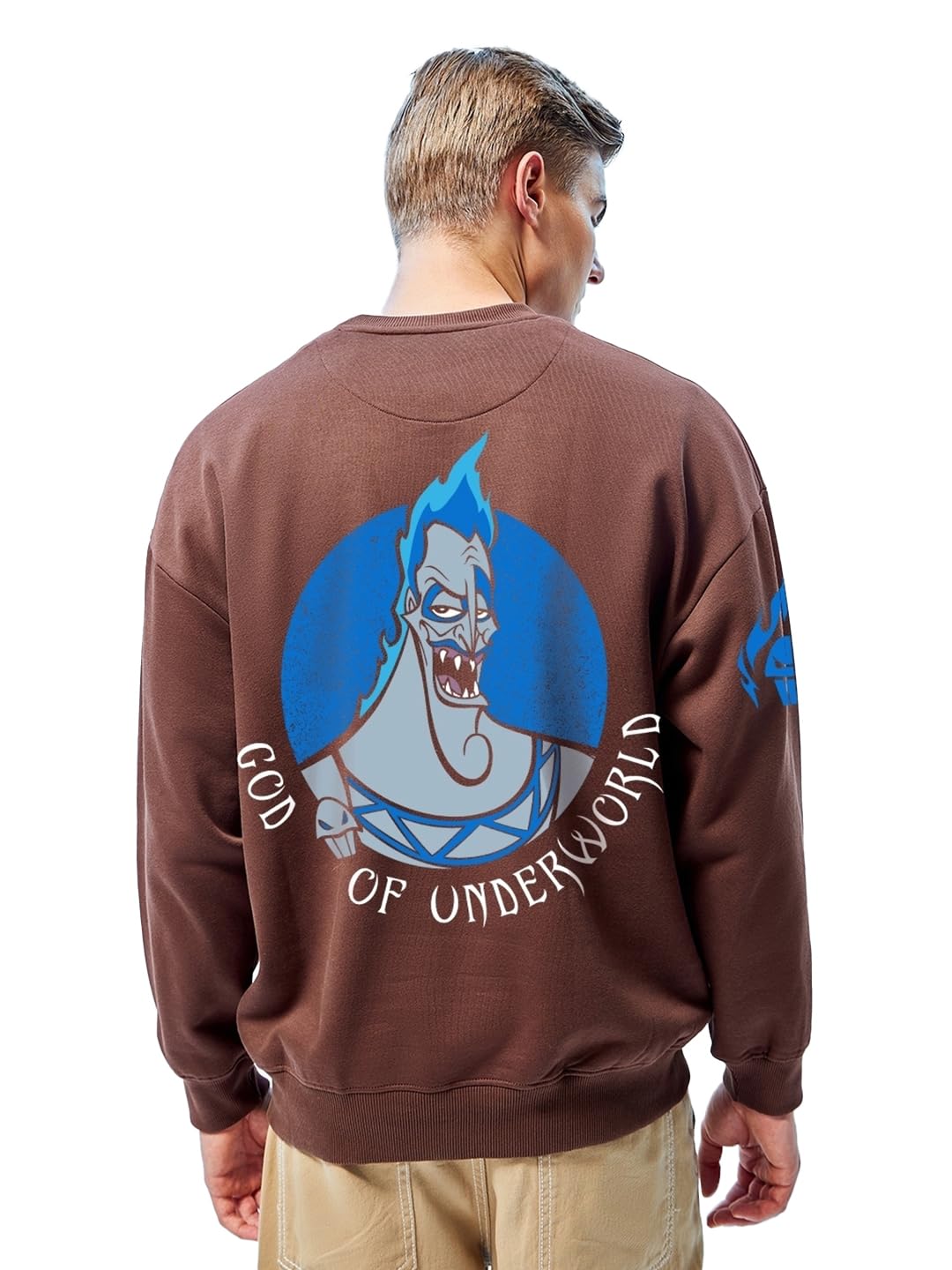 bewakoof Official Disney Merchandise Men's Graphic Printed Oversized Fit Full Sleeve Round Neck Fleece Sweatshirt-picture-28