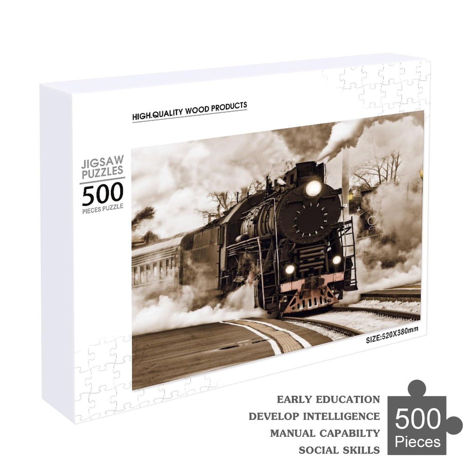 Amazon.co.jp: ジグソーパズル レトロ 蒸気機関車 列車 500 PCS ラージ 