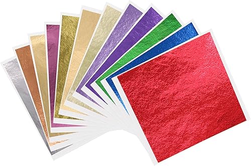 Hojas de lámina dorada, 600 piezas de papel de hoja dorada multiusos de 3.1 x 3.1in para decoración de arte, manualidades, dorado, muebles, uñas,