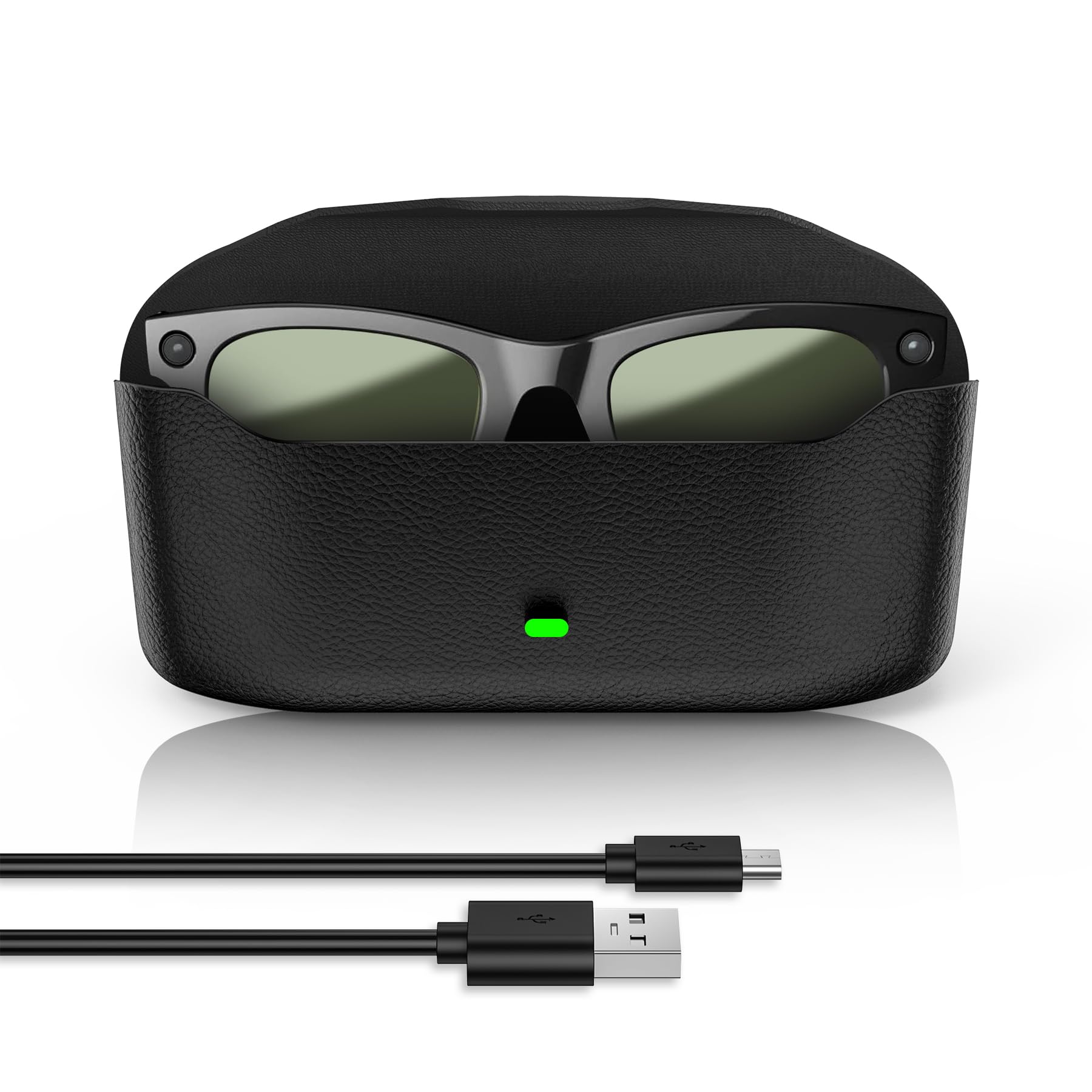 Magnetisches Ladebrillenetui, kompatibel mit Ray-Ban Meta Smart Glasses (Gen 1/2), 3000 mAh tragbares Powerbank-Ladegerät für RayBan Meta Glasses Wayfarer, Skyler, Headliner & Oakley Meta HSTN