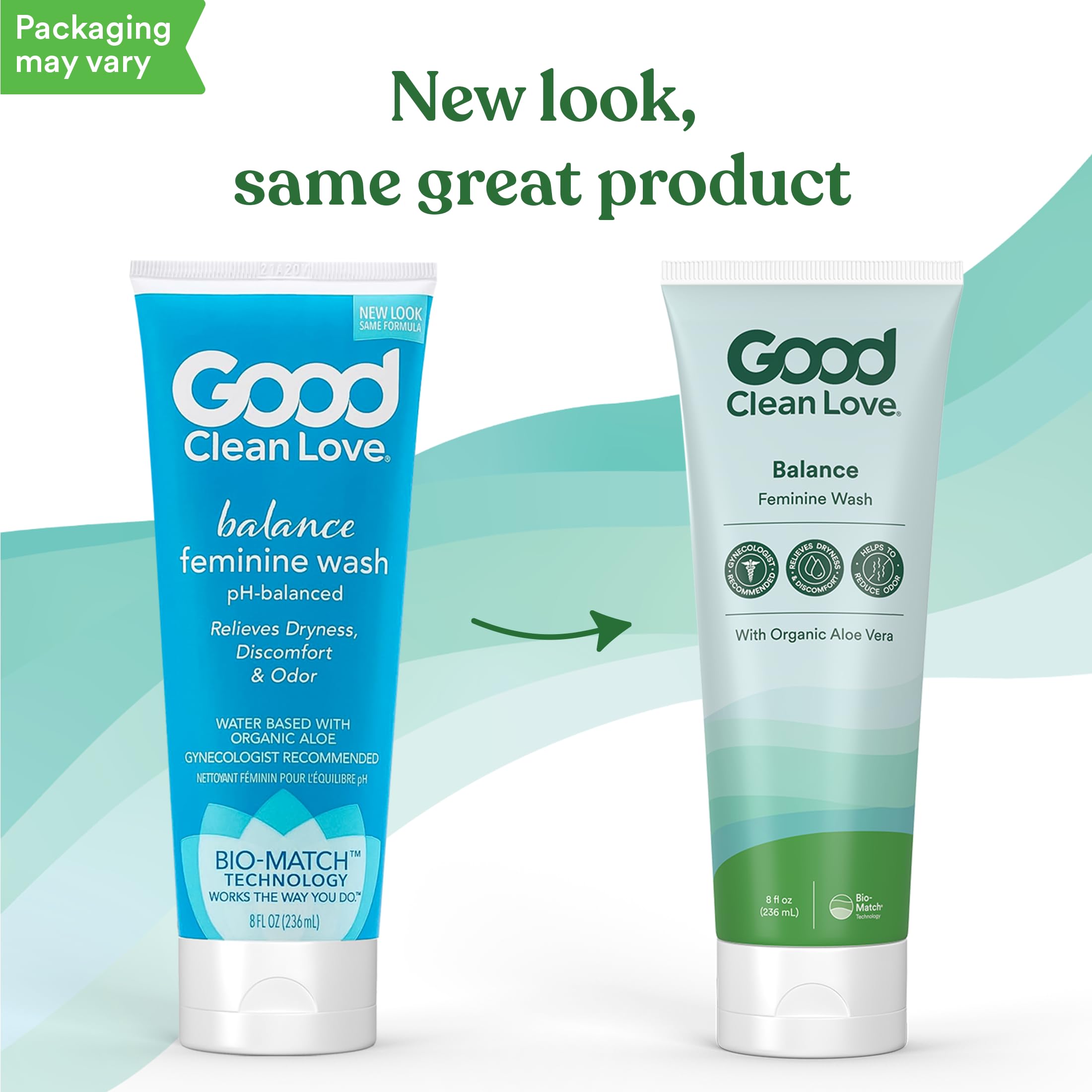Good Clean Love Balance Feminine Wash, pH-Balanced Vaginal Moisturizer Cleanser for Women with Natural Ingredients, Gentle Cleansing Feminine Care Product, Reduces Vaginal Dryness & Odor, 8Oz (2-Pack)