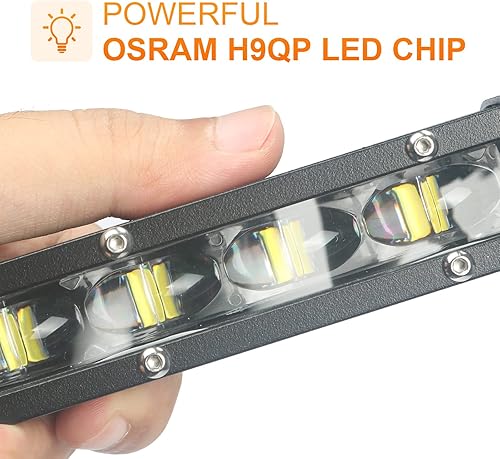 Miniatura 2 de TILTOP Luces todoterreno de una sola fila de 32 pulgadas barra de luz LED delgada 6D reflectores de luz LED para conducción para camión automóvil