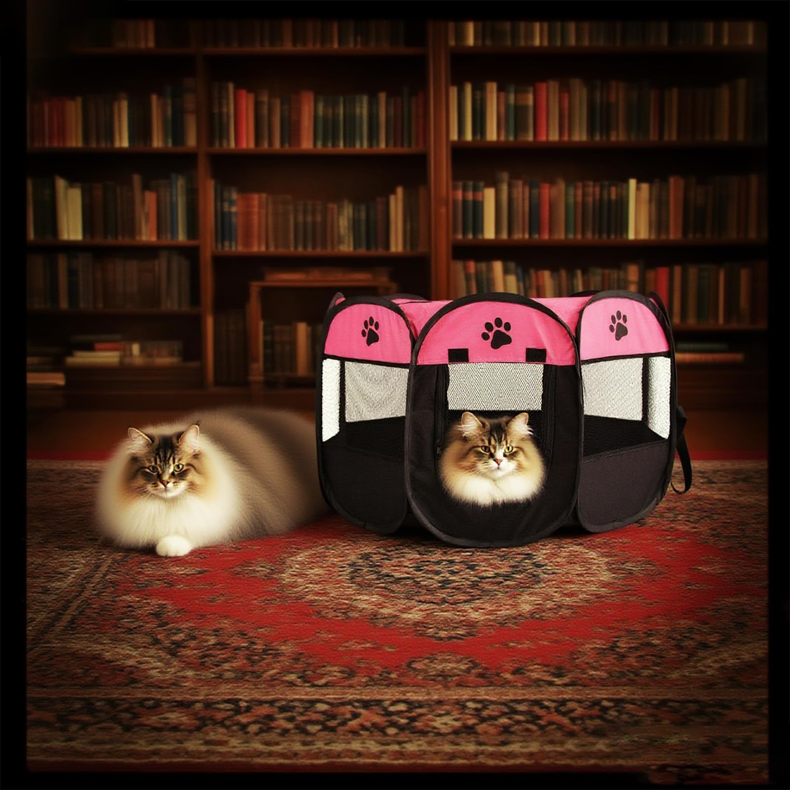 Recinto per Cani da Interno 74x74x43cm, Pieghevole Recinto per Gatti Box per Cucciolo Gattini Conigli