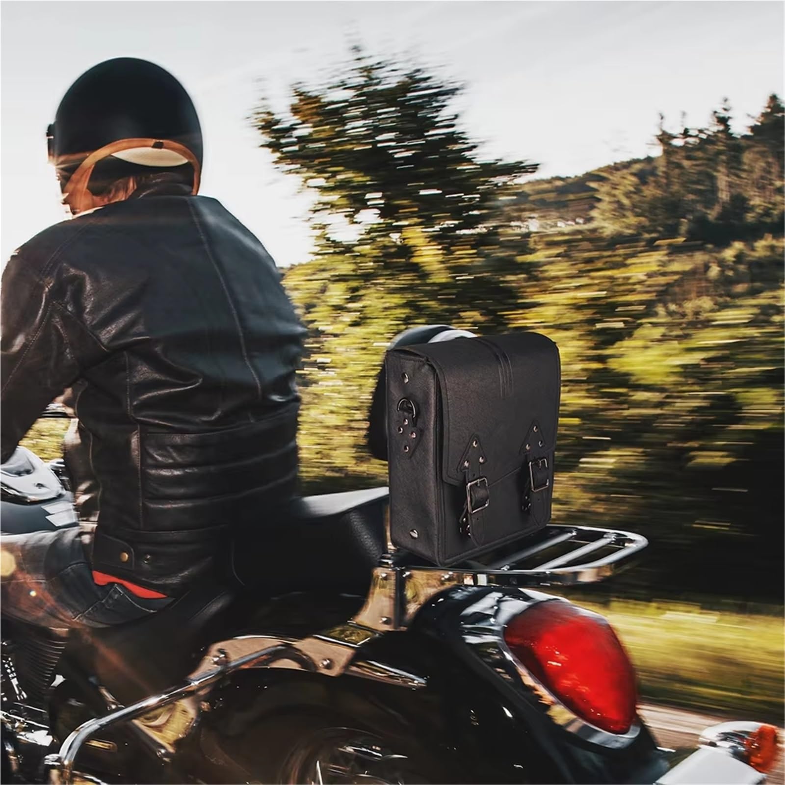 Bolsa Moto Asiento Bolsa Para Respaldo Motocicleta Cuero Sintético Bolsa Viaje Para Guardar Herramientas Y Sillín Universal Mochila Asiento Moto