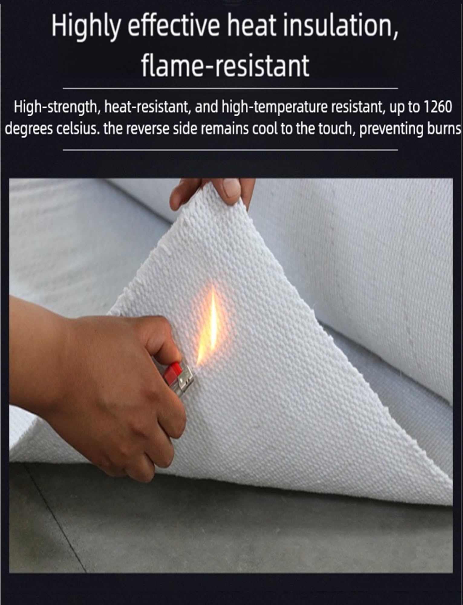 Couverture de soudage en fibre de céramique, tissu ignifuge pour isolation thermique des fours industriels, résistant à la température jusqu'à 1260 °C, épais et durable