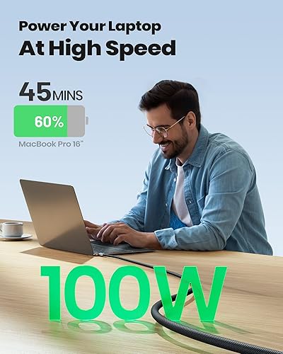 Miniatura 7 de INIU Cargador portátil, 22.5 W 20000 mAh USB C entrada y salida de carga rápida y cable USB C a USB C, 100 W 2 unidades de 6.6 pies PD 5A carga