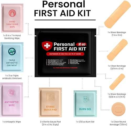 Miniatura 2 de Kit de primeros auxilios portátil de tamaño de viaje, perfecto para el hogar, oficina, automóvil, escuela, negocios, viajes, senderismo, universidad