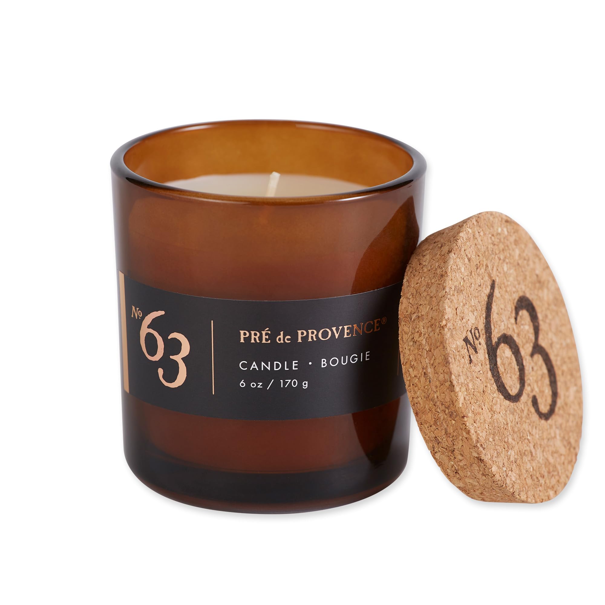 Pre de Provence No. 63 Men's Collection Aromatic, Warm, Spicy Masculine Fragrance, Soy Candle, 170 G