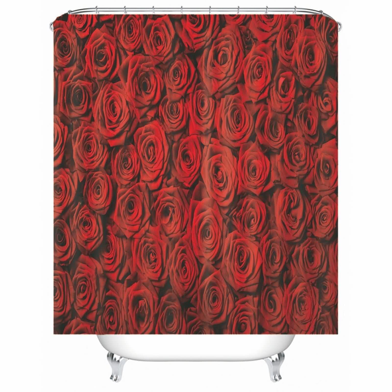Rideau de douche textile rouge anti-moisissure pour résoudre les problèmes d'humidité