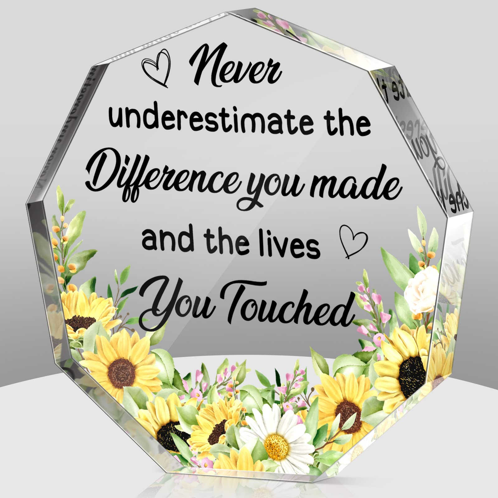 Yinder Thank You Gifts for Women Appreciation Gifts for Coworker Employee Nurse Teacher Leader Boss Inspirational Quotes Acrylic Desk Decor for Home Office Farewell Retirement โ image 1