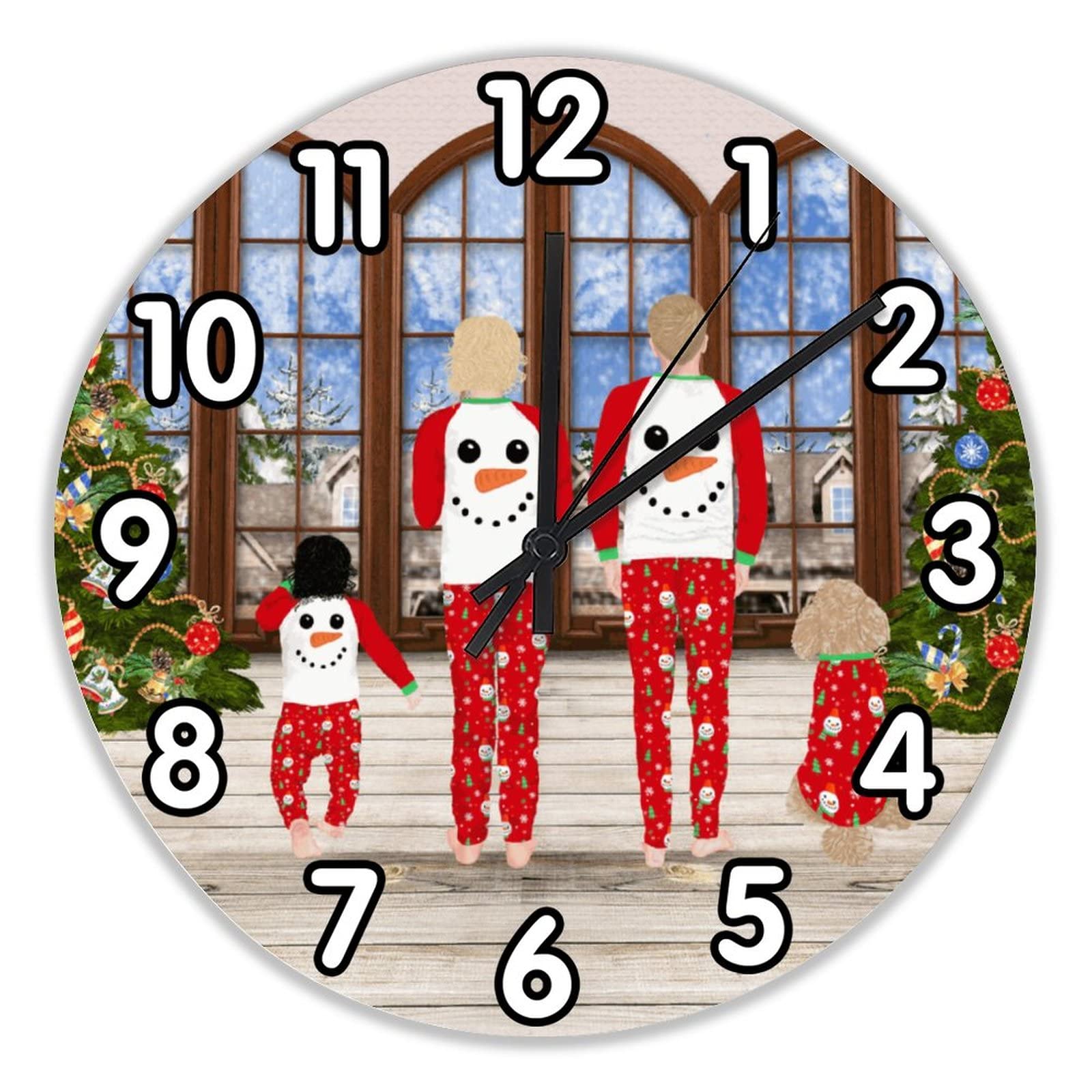Horloge de cuisine silencieuse pour décorer la maison pendant le Noël en famille
