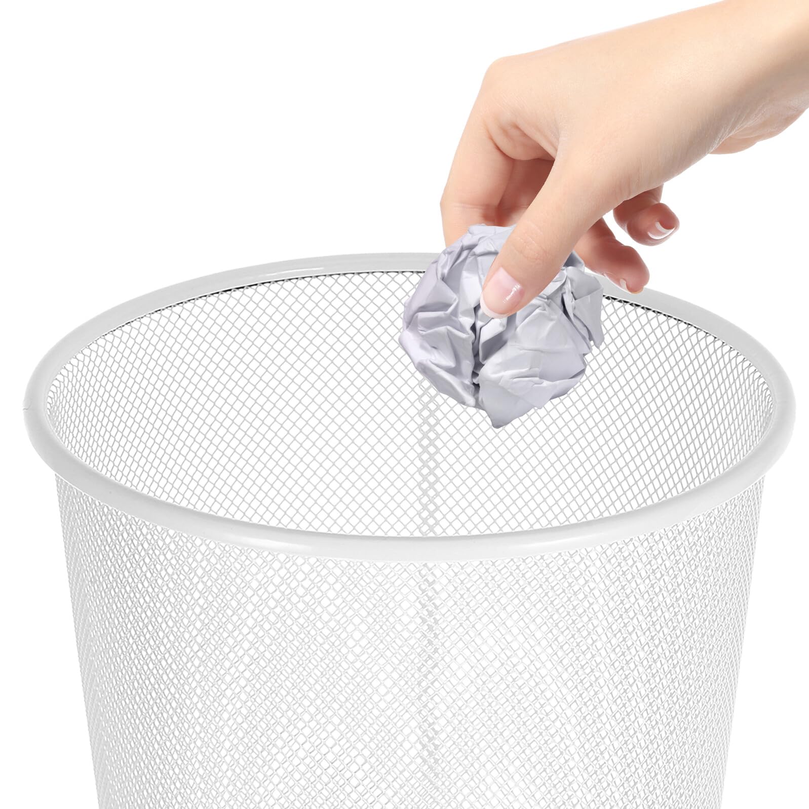 BESPORTBLE Cestino per Rifiuti in Ferro Battuto 12L Cestino Compatto da Scrivania e Ufficio Contenitore Metallico Ampia Apertura per Uso Domestico e Camere da Letto