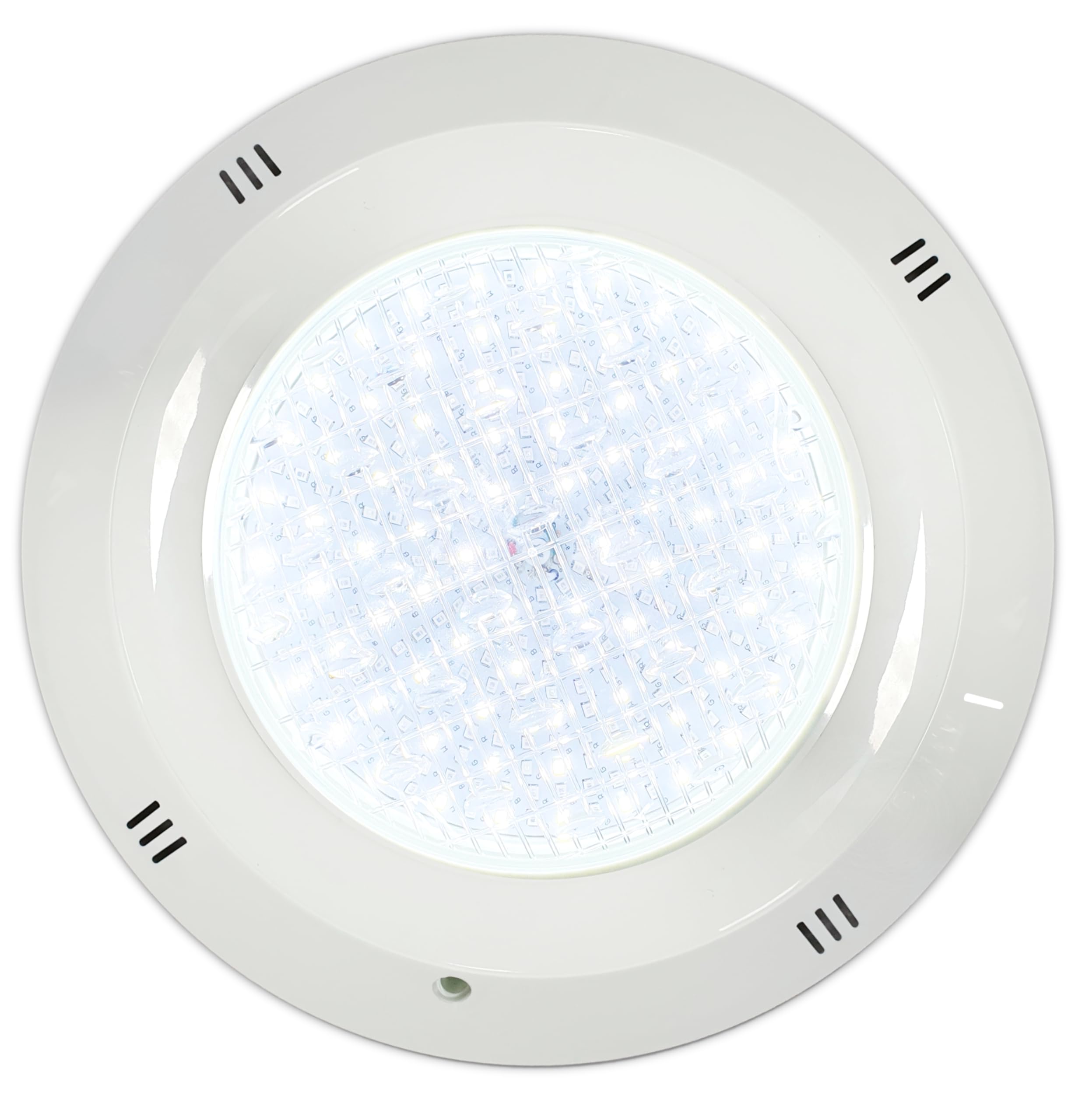 Foco LED Piscina Superficie Extraplano 35W RGB Blanco Frío 6000K IP68 ABS 29cm 12V 2 Hilos Cruceta