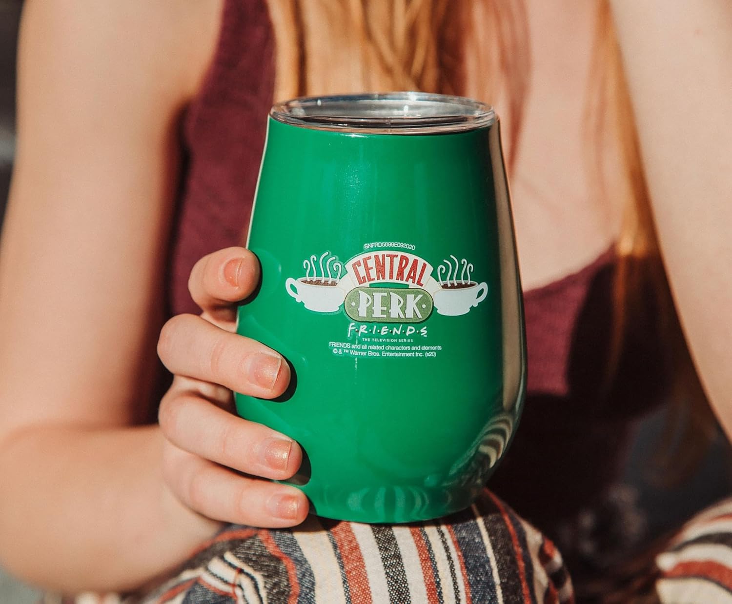 Silver Buffalo Friends Central Perk Double-Walled Stainless Steel Wine Tumbler With Spill-Resistant Lid | Holds 10 Ounces - Image 5