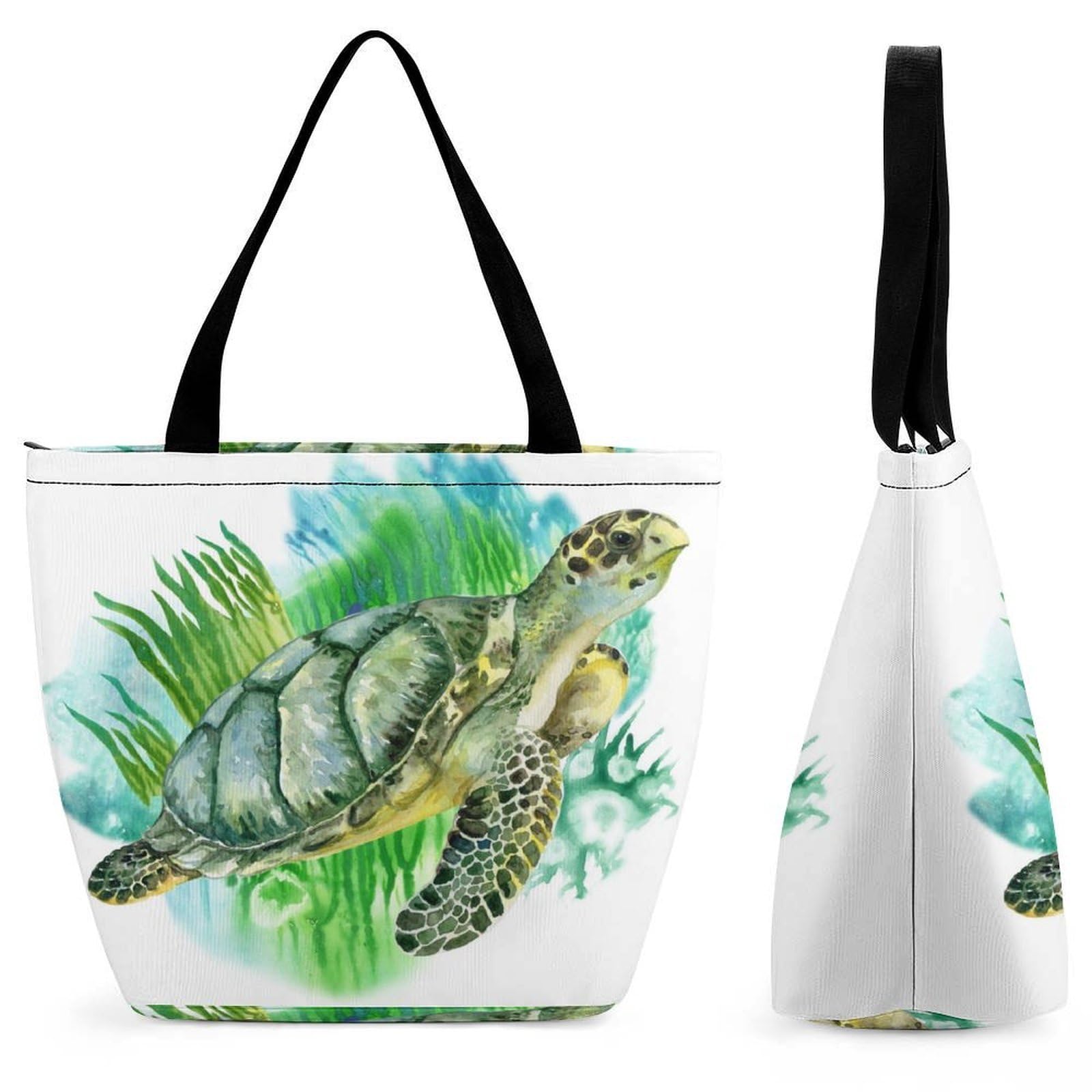 Tortue verte sac à main d'exception, grand cabas de voyage élégant - 8