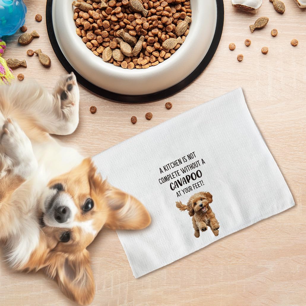 Cavapoo Dog Kitchen Towels Set of 2, Cavapoo Gifts Hand Towels, Gifts for Cavapoo Lovers Dish Towels Dishcloths Tea Towels for Kitchen, Dog Lover Gifts, Dog Kitchen Bathroom Decor, 16x24 Inch - Image 6